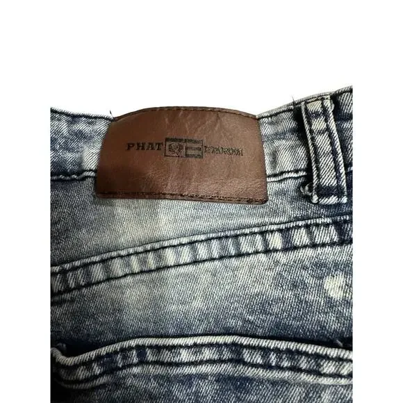 Phat Farm Men’s Acid Wash Jeans skinny fit 34x32 Hip hop Retro 90’s - Picture 2 of 12